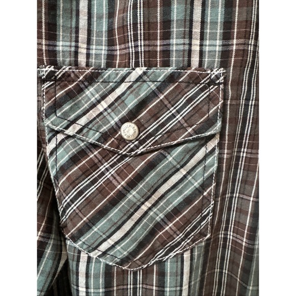 Dickies Long Sleeve Plaid Pearl Snap Western Style Shirt Size 2XL - Picture 4 of 8